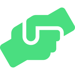 Illustration of two hands shaking in support
