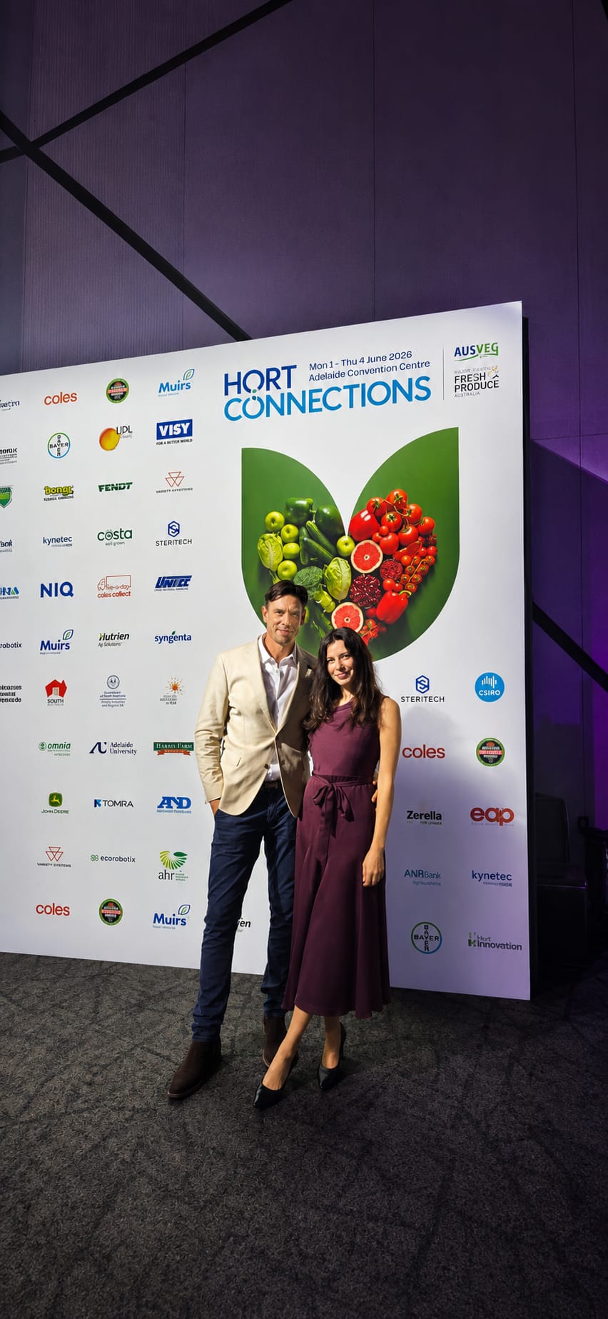 Leneila Lynne and Justin Koschitzke at Hort Connections 2026, finalists in the Horticulture Awards for Excellence